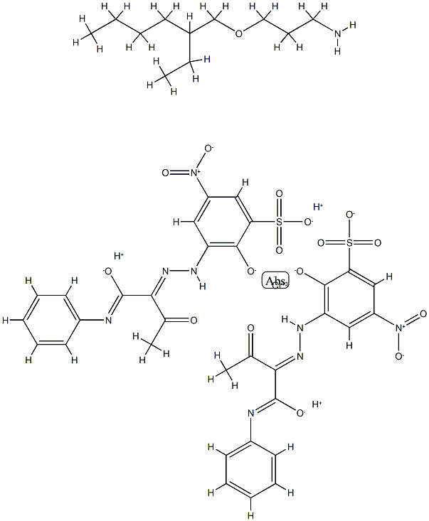 Chromate(3-), bis[2-hydroxy-5-nitro-3-[[2-oxo-1-[(phenylamino)carbonyl]propyl]azo]benzenesulfonato(3-)] -, compd. with 3-[(2-ethylhexyl)oxy]-1-propanamine CAS#: 84961-85-3
