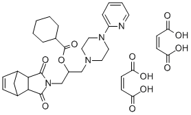 Cyclohexanecarboxylic acid, 1-((1,3,3a,4,7,7a-hexahydro-1,3-dioxo-4,7- methano-2H-isoindol-2-2-yl)methyl)-2-(4-(2-pyridinyl)-1-piperazinyl)et hyl ester, (Z)-2-butenedioate (1:2) CAS#: 84916-44-9
