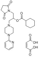 Cyclohexanecarboxylic acid, 1-((2,5-dioxo-1-pyrrolidinyl)methyl)-2-(4- (2-pyridinyl)-1-piperazinyl)ethyl ester, (Z)-2-butenedioate (1:1) CAS#: 84916-34-7