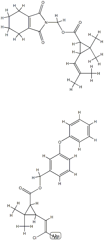 Cyclopropanecarboxylic acid, 3-(2,2-dichloroethenyl)-2,2-dimethyl-, (3 -phenoxyphenyl)methyl ester, mixt. with (1,3,4,5,6,7-hexahydro-1,3-dio xo-2H-isoindol-2-yl)methyl 2,2-dimethyl-3-(2-methyl-1-propenyl)cyclopr opanecarboxylate CAS#: 88652-01-1