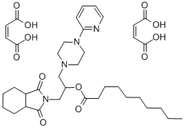 Decanoic acid, 1-((octahydro-1,3-dioxo-2H-isoindol-2-yl)methyl)-2-(4-( 2-pyridinyl)-1-piperazinyl)ethyl ester, (Z)-2-butenedioate (1:2) CAS#: 84916-57-4