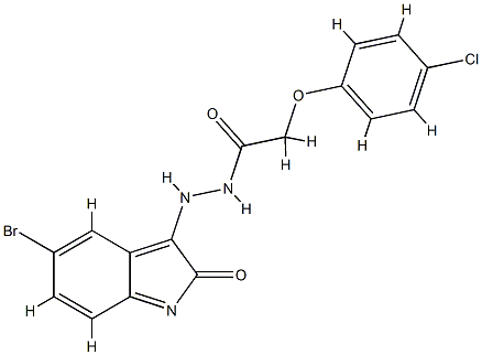 (E)-N-(5-bromo-2-oxoindolin-3-ylidene)-2-(4-chlorophenoxy)acetohydrazide CAS#: 84816-33-1