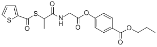 Glycine, 4-(1-oxo-2-((2-thienylcarbonyl)thio)propyl)-, 4-(propoxycarbo nyl)phenyl ester CAS#: 84856-26-8