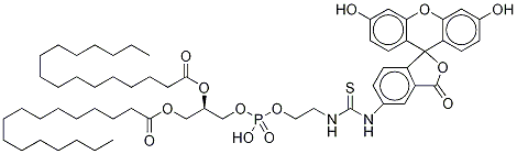 Hexadecanoic Acid (1R)-1-[8-[(3',6'-Dihydroxy-3-oxospiro[isobenzofuran-1(3H),9'-[9H]xanthen]-5-yl)aMino]-3-hydroxy-3-oxido-8-thioxo-2,4-dioxa-7-aza-3-phosphaoct-1-yl]-1,2-ethanediyl Ester CAS#: 87706-98-7