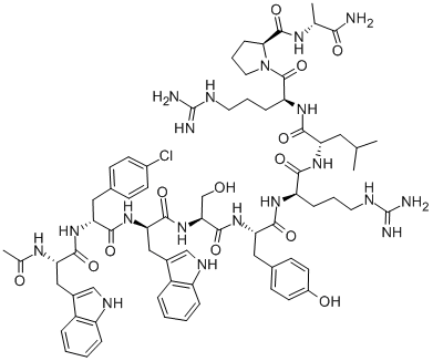 LHRH, N-Ac-Trp(1)-(4-Cl-Phe)(2)-Trp(3)-Arg(6)-Ala(10)- CAS#: 86044-76-0