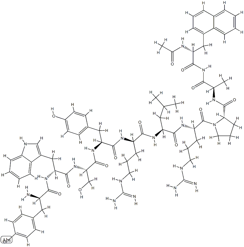 LHRH, N-Ac-naphthyl(1)-(4-Cl-Phe)(2)-Trp(3)-Arg(6)-Ala(10)- CAS#: 86044-78-2