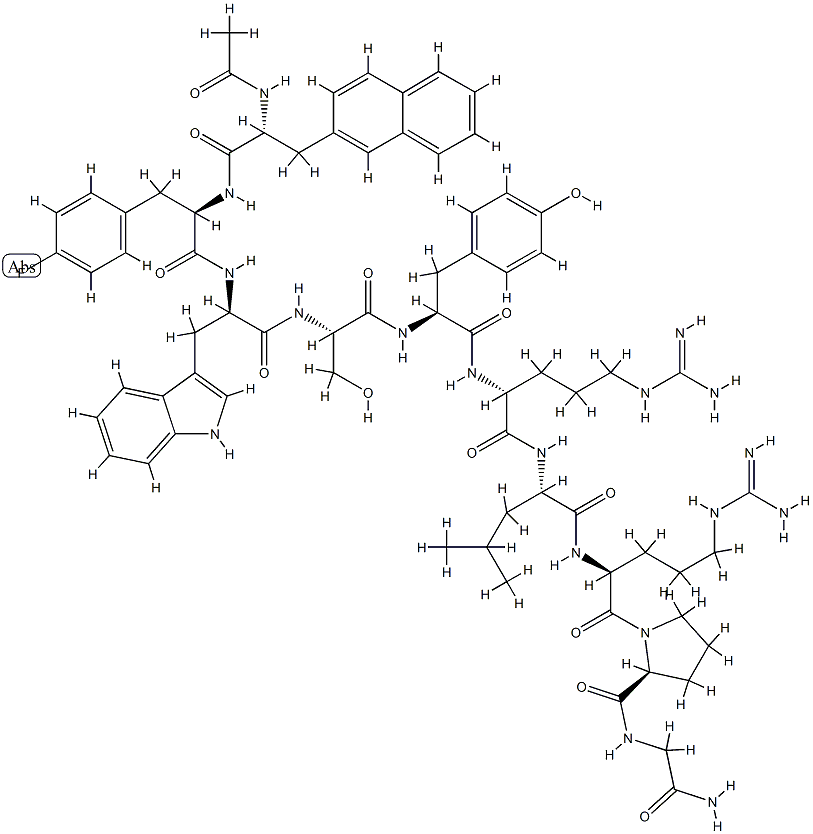 LHRH, acetyl-2-(2-naphthyl)-Ala(1)-4-F-Phe(2)-Trp(3)-Arg(6)- CAS#: 86855-16-5