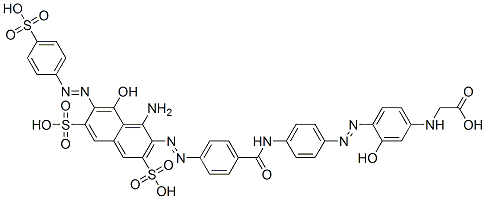 N-[4-[[4-[[4-[[1-amino-8-hydroxy-3,6-disulpho-7-[(4-sulphophenyl)azo]-2-naphthyl]azo]benzoyl]amino]phenyl]azo]-3-hydroxyphenyl]glycine CAS#: 85721-14-8