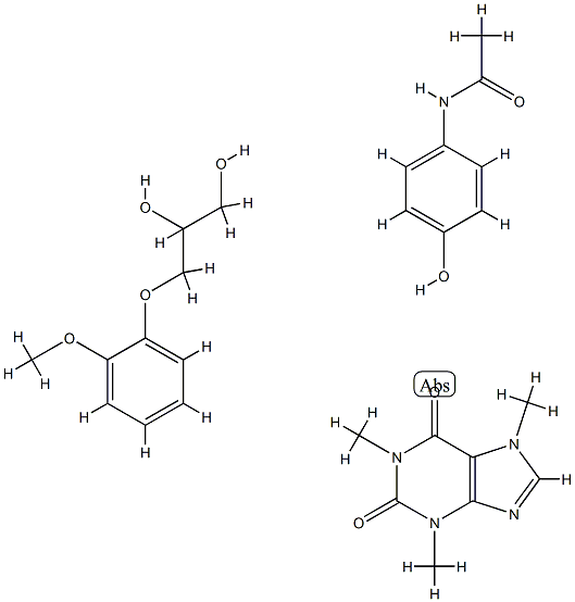 N-(4-hydroxyphenyl)acetamide, 3-(2-methoxyphenoxy)propane-1,2-diol, 1, 3,7-trimethylpurine-2,6-dione CAS#: 83383-37-3