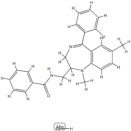 N-[[6-(2-fluorophenyl)-2,9-dimethyl-2,5-diazabicyclo[5.4.0]undeca-5,8, 10,12-tetraen-3-yl]methyl]benzamide hydrochloride CAS#: 83736-81-6