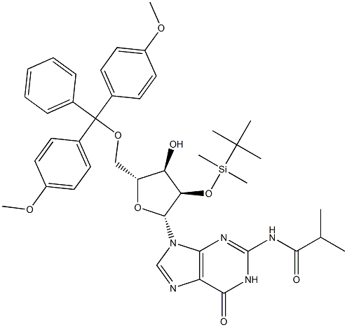 N2-Isobutyryl-2''-O-(tert-butyldimethylsilyl)-5''-O-(4,4''-dimethoxytrityl)-gu CAS#: 81279-39-2