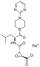 Oxiranecarboxylic acid, 3-(((3-methyl-1-((4-(2-pyrimidinyl)-1-piperazi nyl)carbonyl)butyl)amino)carbonyl)-, monosodium salt, (2S-(2-alpha,3-b eta(R*)))- CAS#: 84518-86-5