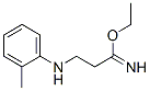 Propionimidic acid, 3-o-toluidino-, ethyl ester (8CI) CAS#: 801196-08-7