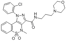 Pyrazolo(4,3-c)(1,2)benzothiazine-3-carboxamide, 1,4-dihydro-1-(o-chlo rophenyl)-4-methyl-N-(3-morpholinopropyl)-, 5,5-dioxide CAS#: 81761-90-2