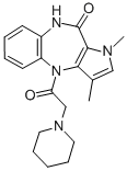 Pyrrolo(3,2-b)(1,5)benzodiazepin-10(1H)-one, 4,9-dihydro-1,3-dimethyl- 4-(1-piperidinylacetyl)- CAS#: 83621-96-9