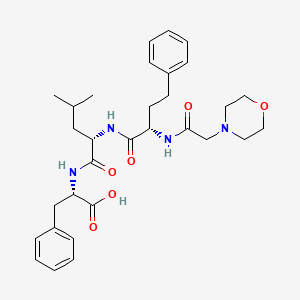 Structure of (S)-2-((S)-4-Methyl-2-((S)-2-(2-morpholinoacetamido)-4-phenylbutanamido)pentanamido)-3-phenylpropanoic acid CAS 868540-16-3