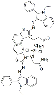 bis[3-(3-amino-3-oxopropyl)-2-[(1-ethyl-2-phenyl-1H-indol-3-yl)azo]benzothiazolium] tetrachlorozincate CAS#: 85480-88-2