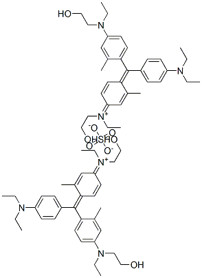 bis[[4-[[4-(diethylamino)phenyl][4-[ethyl(2-hydroxyethyl)amino]-2-methylphenyl]methylene]-3-methyl-2,5-cyclohexadien-1-ylidene]ethyl(2-hydroxyethyl)ammonium] sulphate CAS#: 83950-32-7