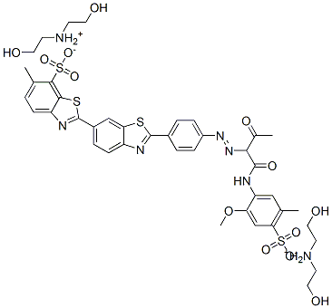bis[bis(2-hydroxyethyl)ammonium] 2'-[4-[[1-[[(2-methoxy-5-methyl-4-sulphonatophenyl)amino]carbonyl]-2-oxopropyl]azo]phenyl]-6-methyl[2,6-dibenzothiazole]-7-sulphonate CAS#: 85169-15-9