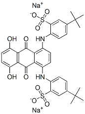 disodium 2,2'-[(9,10-dihydro-5,8-dihydroxy-9,10-dioxo-1,4-anthrylene)diimino]bis[5-tert-butylbenzenesulphonate] CAS#: 83006-67-1