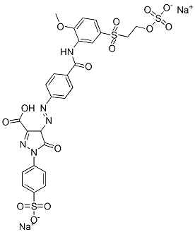disodium hydrogen 4,5-dihydro-4-[[4-[[[2-methoxy-5-[[2-(sulphonatooxy)ethyl]sulphonyl]phenyl]amino]carbonyl]phenyl]azo]-5-oxo-1-(4-sulphonatophenyl)-1H-pyrazole-3-carboxylate CAS#: 84145-46-0