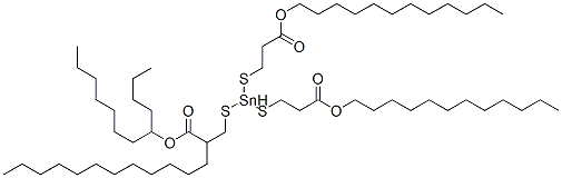 dodecyl 5-dodecyl-5-[[3-(dodecyloxy)-3-oxopropyl]thio]-9-oxo-10-oxa-4,6-dithia-5-stannadocosanoate CAS#: 83898-51-5