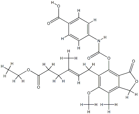 ethyl O-(N-(4-carboxyphenyl)carbamoyl)mycophenolate CAS#: 82970-82-9