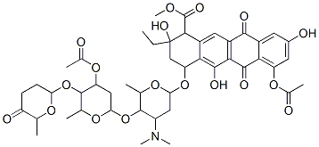 methyl 7-acetyloxy-4-[5-[4-acetyloxy-6-methyl-5-(6-methyl-5-oxo-oxan-2 -yl)oxy-oxan-2-yl]oxy-4-dimethylamino-6-methyl-oxan-2-yl]oxy-2-ethyl-2 ,5,9-trihydroxy-6,11-dioxo-3,4-dihydro-1H-tetracene-1-carboxylate CAS#: 86651-72-1