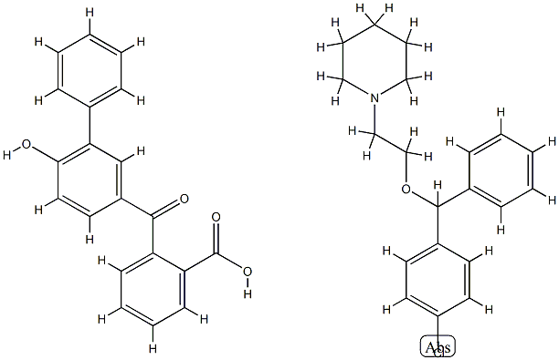 o-[(2'-hydroxy[1,1'-biphenyl]-4-yl)carbonyl]benzoic acid, compound with 1-[2-(4-chlorobenzhydryloxy)ethyl]piperidine (1:1) CAS#: 85187-37-7