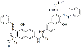 potassium sodium 7,7'-(carbonyldiimino)bis[4-hydroxy-3-[(2-methylphenyl)azo]naphthalene-2-sulphonate] CAS#: 83221-62-9