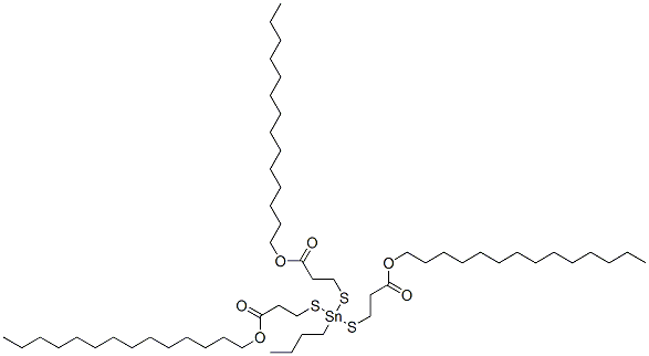 tetradecyl 5-butyl-9-oxo-5-[[3-oxo-3-(tetradecyloxy)propyl]thio]-10-oxa-4,6-dithia-5-stannatetracosanoate CAS#: 83898-47-9