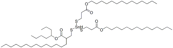 tetradecyl 5-octyl-9-oxo-5-[[3-oxo-3-(tetradecyloxy)propyl]thio]-10-oxa-4,6-dithia-5-stannatetracosanoate CAS#: 83898-48-0
