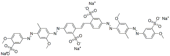 tetrasodium 4,4'-bis[[2-methoxy-4-[(4-methoxy-3-sulphonatophenyl)azo]-5-methylphenyl]azo]stilbene-2,2'-disulphonate CAS#: 85188-15-4
