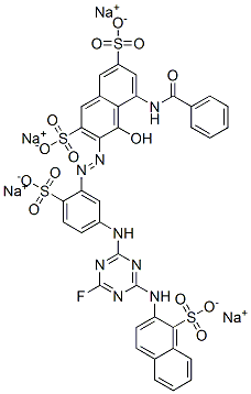 tetrasodium 5-benzamido-3-(5-(4-fluoro-6-(1-sulphonato-2-naphthylamino)-1,3,5-triazin-2-ylamino)-2-sulphonatophenylazo)-4-hydroxynaphthalene-2,7- disulphonate CAS#: 85665-97-0