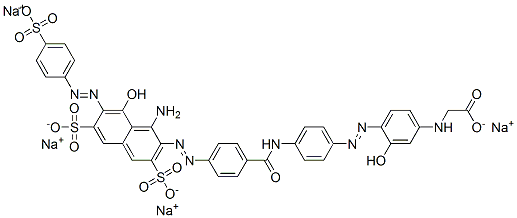 tetrasodium N-[4-[[4-[[4-[[1-amino-8-hydroxy-3,6-disulphonato-7-[(4-sulphonatophenyl)azo]-2-naphthyl]azo]benzoyl]amino]phenyl]azo]-3-hydroxyphenyl]glycinate CAS#: 85750-09-0