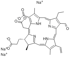 trisodium (2S-trans)-18-carboxylato-20-(carboxylatomethyl)-13-ethyl-12-formyl-2,3-dihydro-3,7,17-trimethyl-8-vinyl-21H,23H-porphine-2-propionate CAS#: 84581-15-7