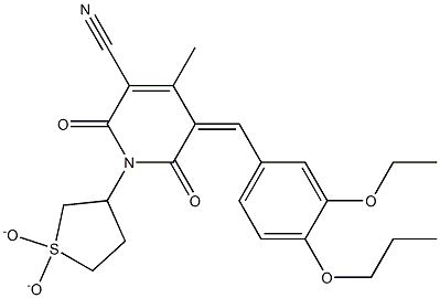 1-(1,1-dioxidotetrahydro-3-thienyl)-5-(3-ethoxy-4-propoxybenzylidene)-4-methyl-2,6-dioxo-1,2,5,6-tetrahydro-3-pyridinecarbonitrile CAS#: 862192-78-7