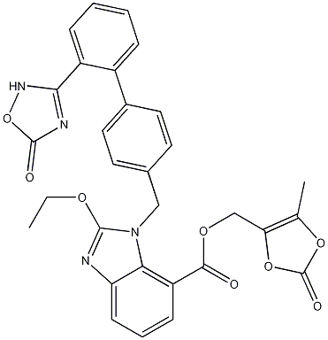 1-[[2'-(2,5-Dihydro-5-oxo-1,2,4-oxadiazol-3-yl)[1,1'-biphenyl]-4-yl]methyl]-2-ethoxy-1H-benzimidazole-7-carboxylic acid (5-methyl-2-oxo-1,3-dioxol-4-yl)methyl ester CAS#: 863031-21-4
