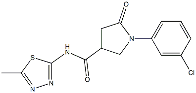 1-(3-chlorophenyl)-N-(5-methyl-1,3,4-thiadiazol-2-yl)-5-oxo-3-pyrrolidinecarboxamide CAS#: 874584-86-8
