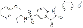 1-(4-Methyoxybenzyl)-5-(2-(pyridin-3-yl-oxymethyl)-pyrrolidine-1-sulfonyl)-1H-indole-2,3-dione CAS#: 872254-32-5