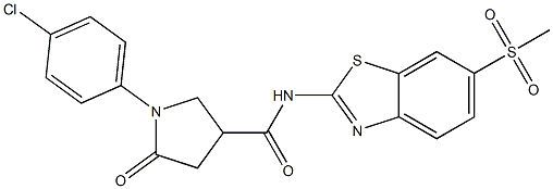 1-(4-chlorophenyl)-N-[6-(methylsulfonyl)-1,3-benzothiazol-2-yl]-5-oxopyrrolidine-3-carboxamide CAS#: 879601-55-5