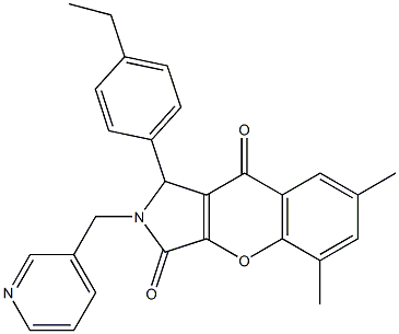1-(4-ethylphenyl)-5,7-dimethyl-2-(pyridin-3-ylmethyl)-1,2-dihydrochromeno[2,3-c]pyrrole-3,9-dione CAS#: 879952-35-9