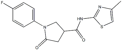 1-(4-fluorophenyl)-N-(4-methyl-1,3-thiazol-2-yl)-5-oxopyrrolidine-3-carboxamide CAS#: 878731-13-6