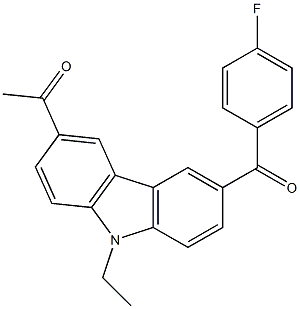 1-[9-ethyl-6-(4-fluoro-benzoyl)-9H-carbazol-3-yl]-ethanone CAS#: 876907-97-0
