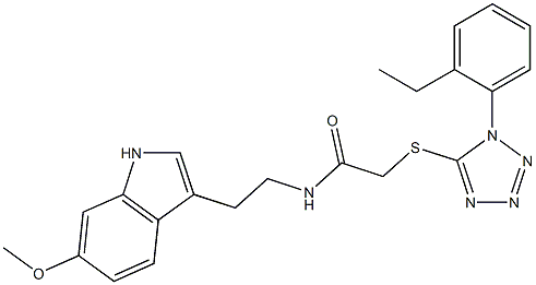2-{[1-(2-ethylphenyl)-1H-tetraazol-5-yl]sulfanyl}-N-[2-(6-methoxy-1H-indol-3-yl)ethyl]acetamide CAS#: 879567-37-0