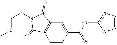 2-(2-methoxyethyl)-1,3-dioxo-N-(1,3-thiazol-2-yl)-2,3-dihydro-1H-isoindole-5-carboxamide CAS#: 831211-56-4