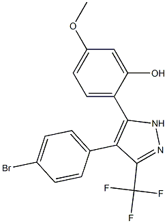 2-[4-(4-bromophenyl)-3-(trifluoromethyl)-1H-pyrazol-5-yl]-5-methoxyphenol CAS#: 879457-48-4