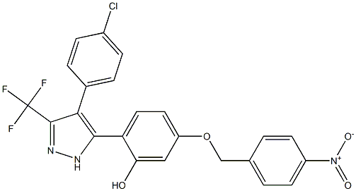 2-[4-(4-chlorophenyl)-3-(trifluoromethyl)-1H-pyrazol-5-yl]-5-[(4-nitrobenzyl)oxy]phenol CAS#: 879459-50-4