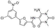 2-Furancarboxamide, N-(6-amino-1,2,3,4-tetrahydro-1,3-dimethyl-2,4-dioxo-5-pyrimidinyl)-5-(3-chloro-5-nitrophenyl)- CAS#: 872051-95-1