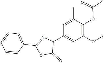 2-Oxazolin-5-one, 4-(4-hydroxy-5-methoxy-m-tolyl)-2-phenyl-, acetate (ester) (5CI) CAS#: 855417-00-4